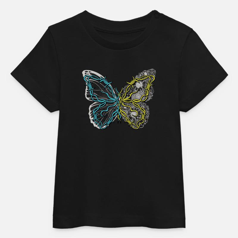 papillon insecte insectes - T-shirt bébé bio Stanley/Stella - noir
