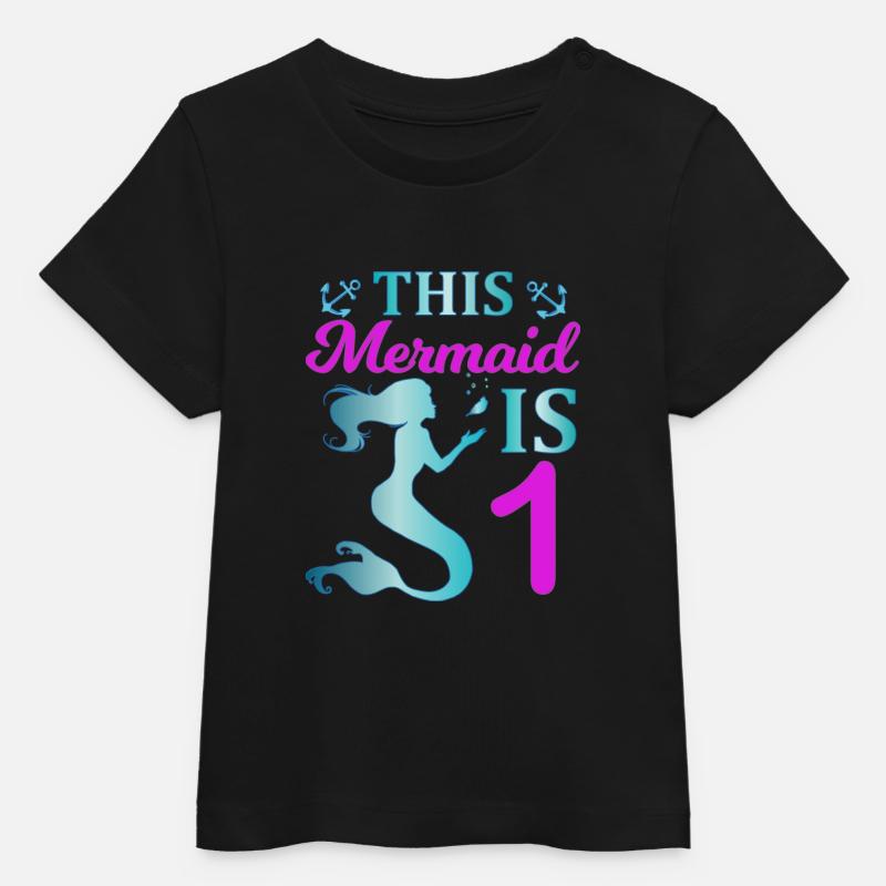 Cette sirène est un - T-shirt bébé bio Stanley/Stella - noir