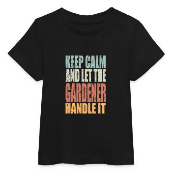 Gardez calme Jardinier disant Cadeau de jardinier - T-shirt bébé bio Stanley/Stella - noir - Devant