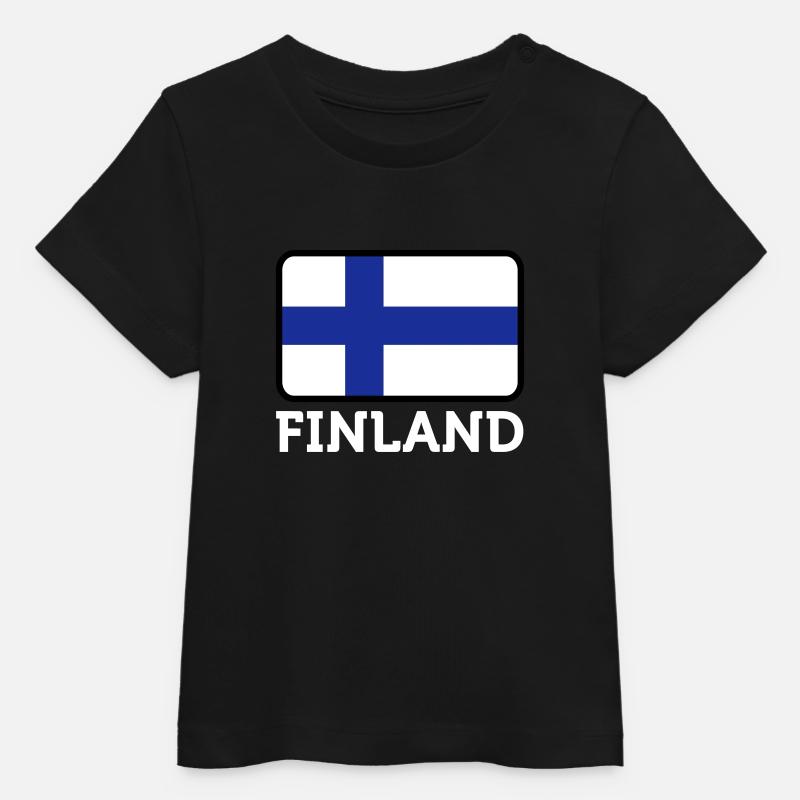 Drapeau national de la Finlande - T-shirt bébé bio Stanley/Stella - noir