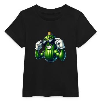 Cool Cucumber Pickle Vegetables Cartoon - Baby Organic T-shirt by Stanley/Stella - black - Front