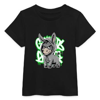 Esel Urban Animal Style Tierliebhaber - Baby Organic T-Shirt Baby Creator von Stanley/Stella - Schwarz - Vorne