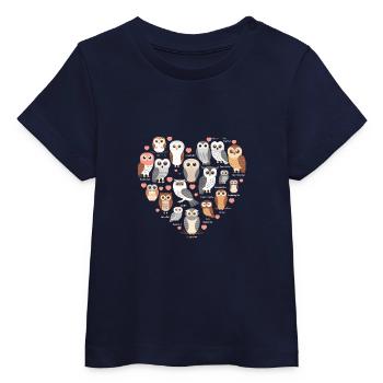 Süße Eule Mit Herz Für Eulenliebhaber - Baby Organic T-Shirt Baby Creator von Stanley/Stella - Navy - Vorne