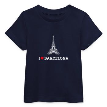 I love Barcelona Cool Heart Flagge Eiffelturm Spaß - Baby Organic T-Shirt Baby Creator von Stanley/Stella - Navy - Vorne