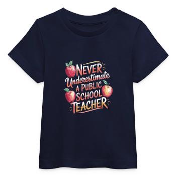 Ne sous-estimez jamais un professeur à la - T-shirt bébé bio Stanley/Stella - marine - Devant