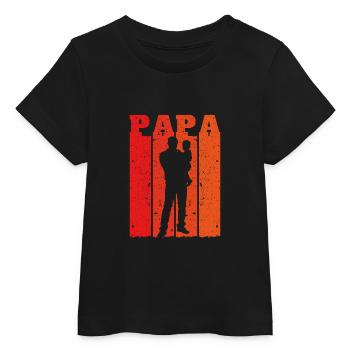 Retro Dad Silhouette – Vintage Style Father's Day - Baby Organic T-shirt by Stanley/Stella - black - Front