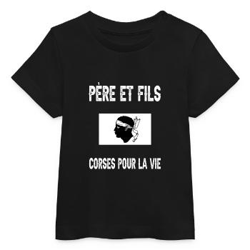 père et fils papa corse corsica tete de maure - T-shirt bébé bio Stanley/Stella - noir - Devant
