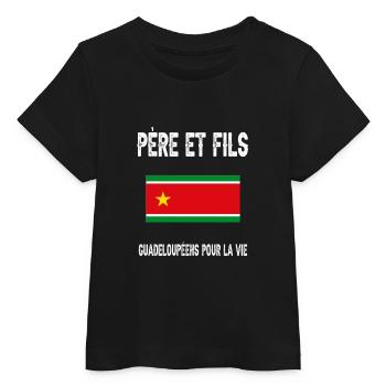 père fils papa guadeloupéen guadeloupe - T-shirt bébé bio Stanley/Stella - noir - Devant