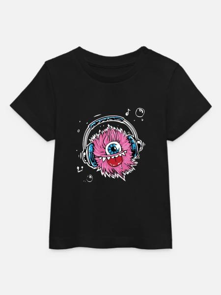Monster,Kopfhörer,musik,singen - Baby Organic T-Shirt Baby Creator von Stanley/Stella - Schwarz