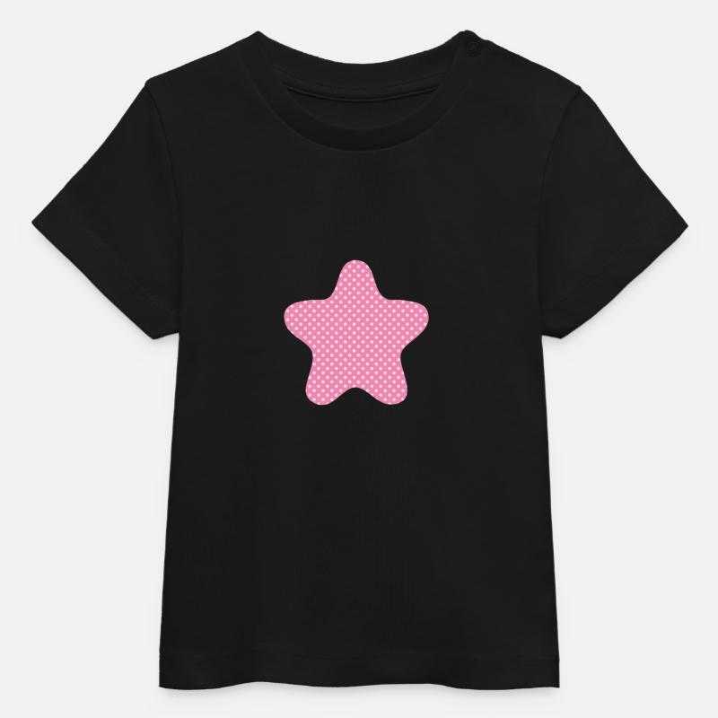 étoile en pointillés - T-shirt bébé bio Stanley/Stella - noir