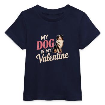 My Dog Is My Valentine | Australian Shepherd Lie - Baby Organic T-shirt by Stanley/Stella - navy - Front