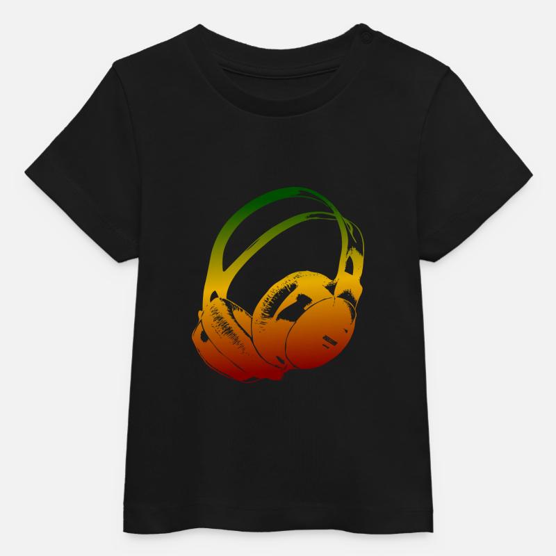 Casque Reggae - T-shirt bébé bio Stanley/Stella - noir