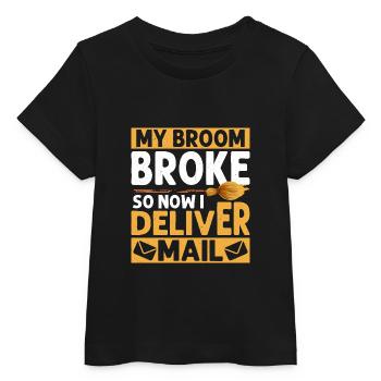 My Broom Broke So Now I Deliver Mail Postal Worker - Baby Organic T-Shirt Baby Creator von Stanley/Stella - Schwarz - Vorne