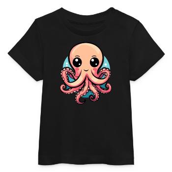 Bezaubernder Kawaii Oktopus - Baby Organic T-Shirt Baby Creator von Stanley/Stella - Schwarz - Vorne