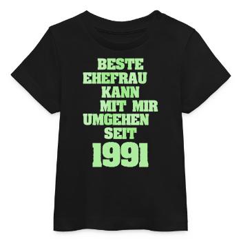 Ekteskap 1991 - T-skjorte baby økologisk Stanley/Stella - svart - Foran
