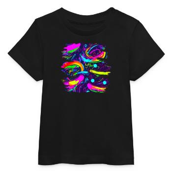 Néon style abstrait tendance UV - T-shirt bébé bio Stanley/Stella - noir - Devant