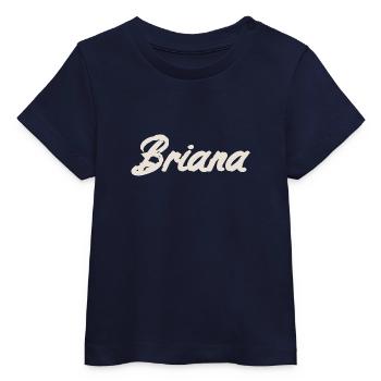 Briana Naming Etiqueta de nombre Día del onomástico - Camiseta bebé orgánica de Stanley/Stella - azul marino - delante