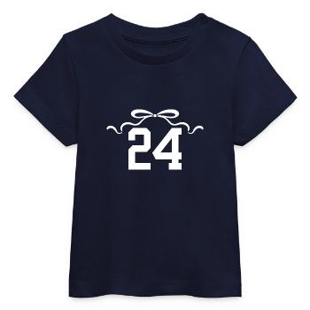 Numéro 24 noeud - 24e anniversaire - T-shirt bébé bio Stanley/Stella - marine - Devant