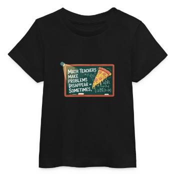 Lustiges Mathelehrer Design Pizza & Probleme lösen - Baby Organic T-Shirt Baby Creator von Stanley/Stella - Schwarz - Vorne