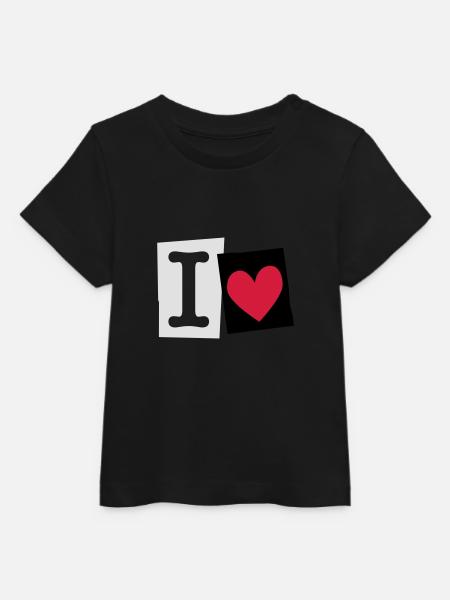 I Love (cutter font) - T-shirt bébé bio Stanley/Stella - noir