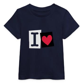 I Love (cutter font) - T-shirt bébé bio Stanley/Stella - marine - Devant