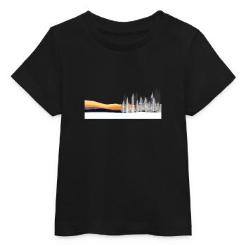 Wintersonnenuntergang Waldsilhouette Winter Sunset - Baby Organic T-Shirt Baby Creator von Stanley/Stella - Schwarz - Vorne