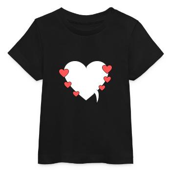 Speech bubble with hearts - Baby Organic T-shirt by Stanley/Stella - black - Front