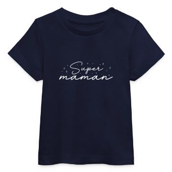 super maman - T-shirt bébé bio Stanley/Stella - marine - Devant