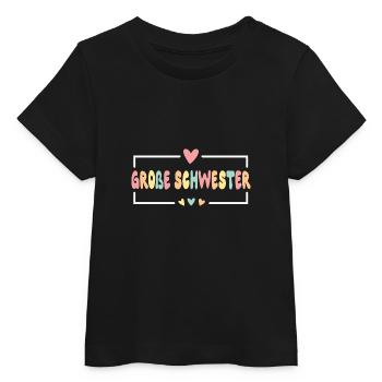 Große Schwester 2026 Herz Süßes Geschwister - Baby Organic T-Shirt Baby Creator von Stanley/Stella - Schwarz - Vorne