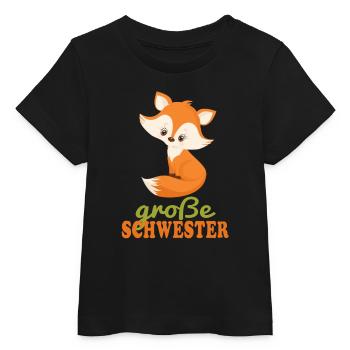 große Schwester Fuchs - Baby Organic T-Shirt Baby Creator von Stanley/Stella - Schwarz - Vorne