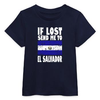 Slogan du drapeau du Salvador - T-shirt bébé bio Stanley/Stella - marine - Devant