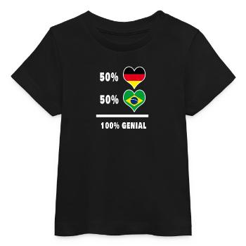 Deutschland und Brasilien Genial / Geschenk - Baby Organic T-Shirt Baby Creator von Stanley/Stella - Schwarz - Vorne