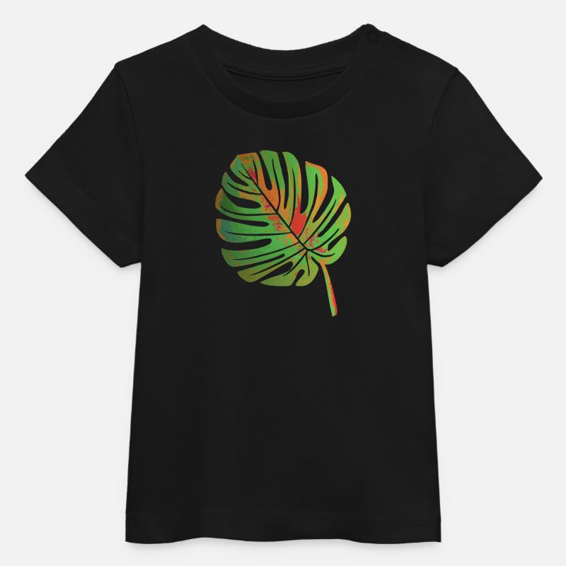 Feuille de Monstera - T-shirt bébé bio Stanley/Stella - noir