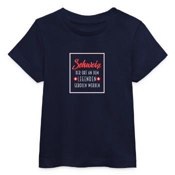 Schweiz: Ort der Legenden - Baby Organic T-Shirt Baby Creator von Stanley/Stella - Navy - Vorne