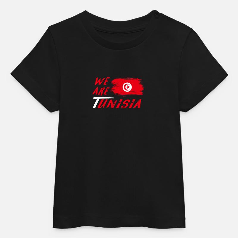 We are Tunisia design / idée cadeau - T-shirt bébé bio Stanley/Stella - noir