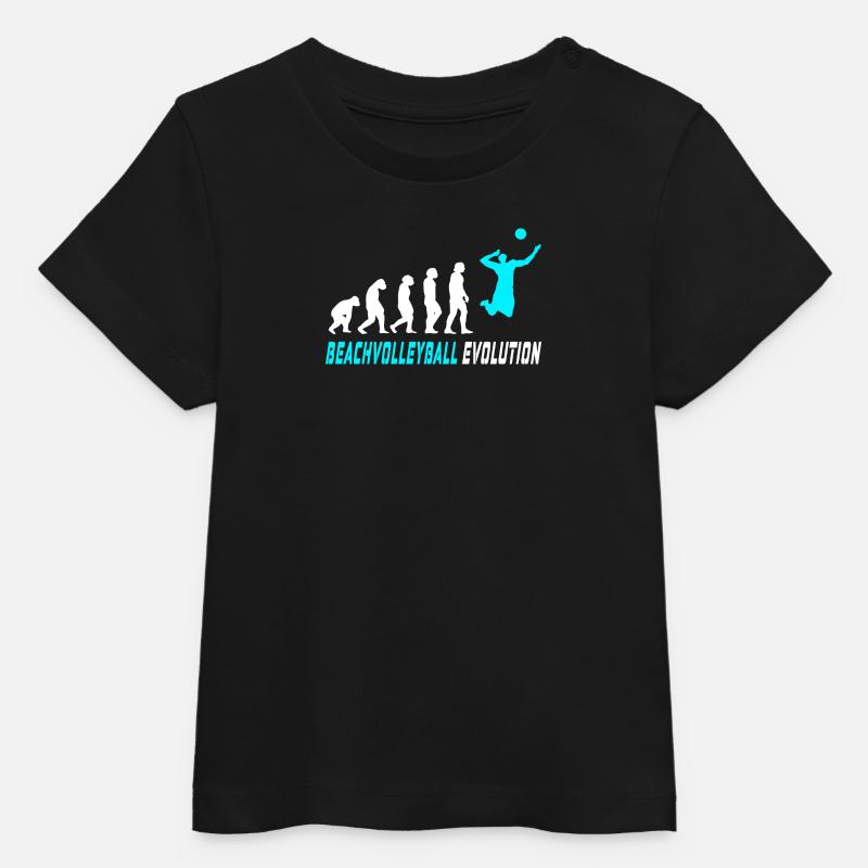 Beachvolleyball Evolution Design / Geschenkidee - Baby Organic T-Shirt Baby Creator von Stanley/Stella - Schwarz