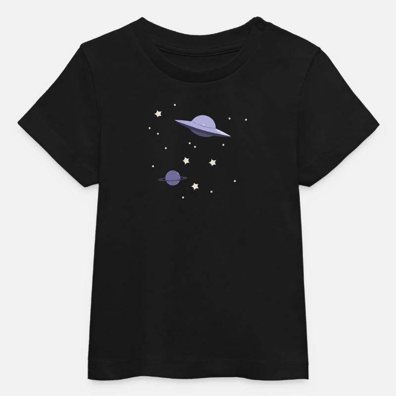 OVNI dans l’espace - T-shirt bébé bio Stanley/Stella - noir