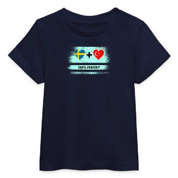 Turquie et Suède 100% Parfait / Cadeau - T-shirt bébé bio Stanley/Stella - marine - Devant