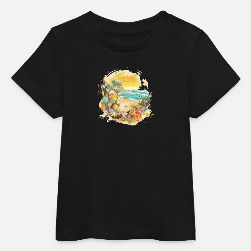 Rêve de plage - T-shirt bébé bio Stanley/Stella - noir