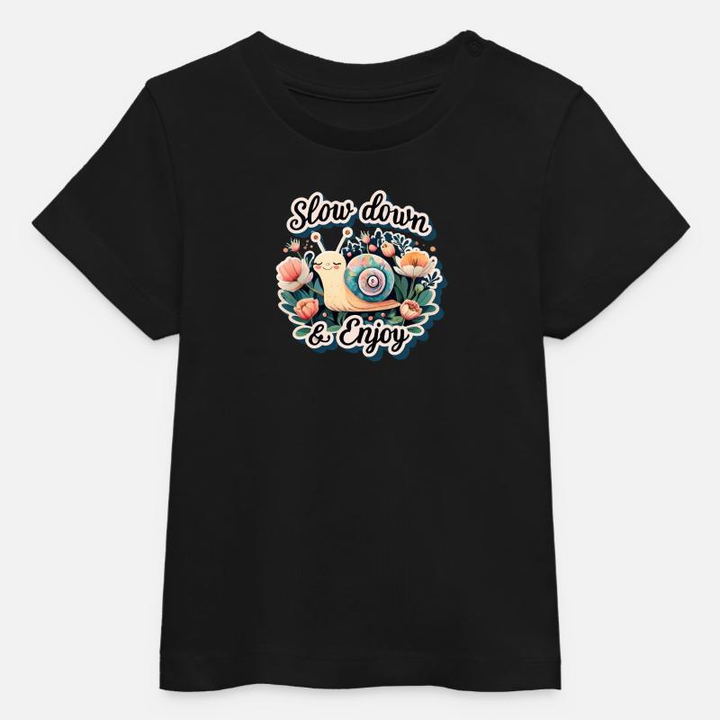 Ralentissez et profitez - T-shirt bébé bio Stanley/Stella - noir