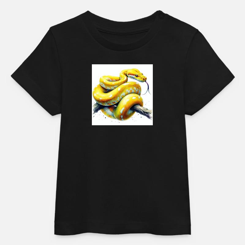 Yellow python - Baby Organic T-shirt by Stanley/Stella - black