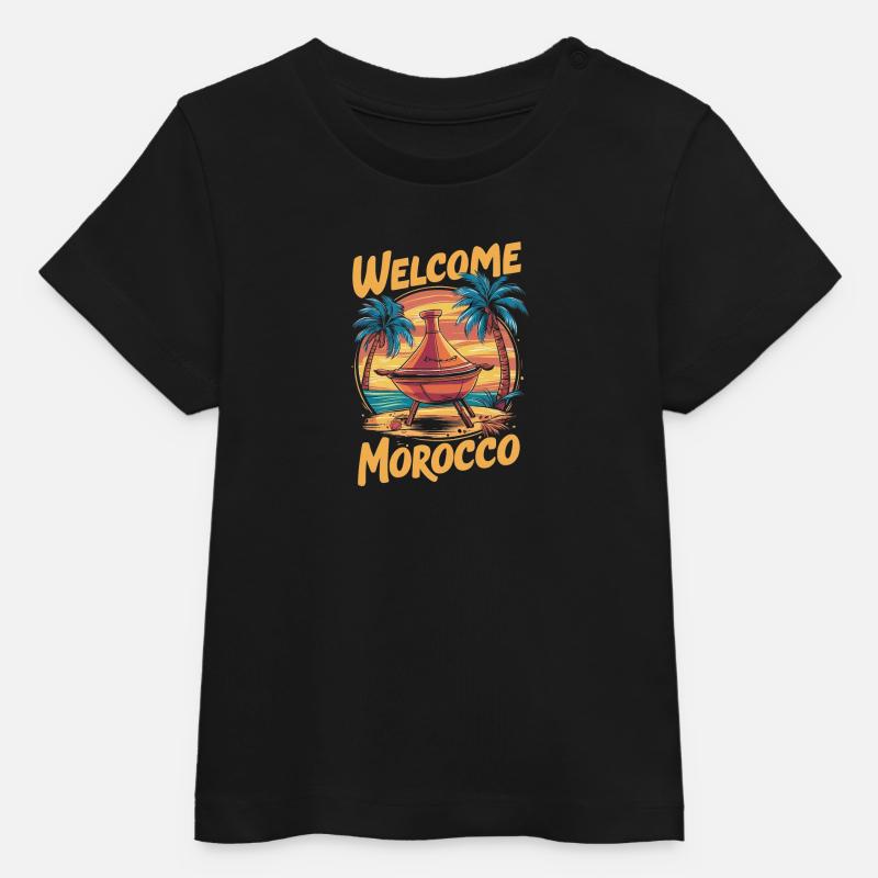 Bienvenue à Morocco Dreamfire - T-shirt bébé bio Stanley/Stella - noir