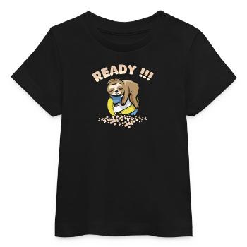 Volleyball Faultier Sprüche lustig Comic Beachball - Baby Organic T-Shirt Baby Creator von Stanley/Stella - Schwarz - Vorne