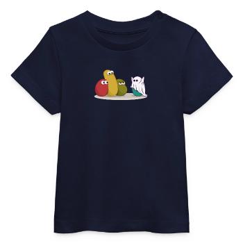 Halloween Ghost Comic Drawing - Baby Organic T-shirt by Stanley/Stella - navy - Front