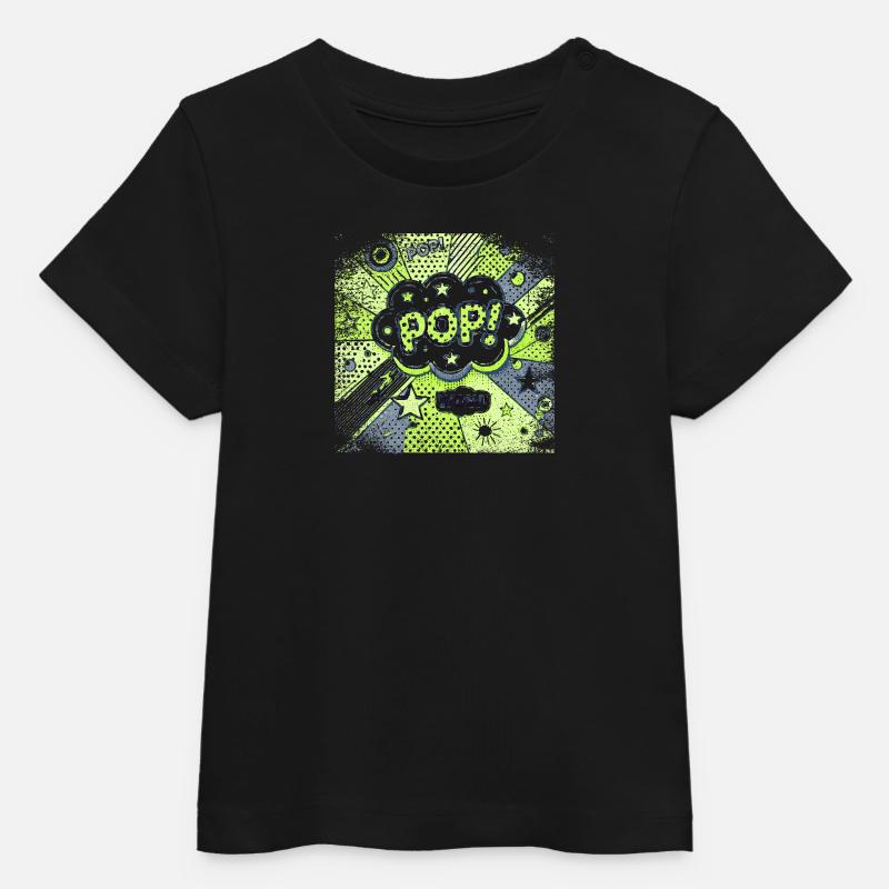 Pop Art VERT - T-shirt bébé bio Stanley/Stella - noir