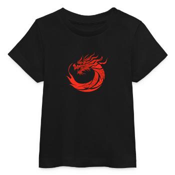 Dragon Rouge à la japonaise - T-shirt bébé bio Stanley/Stella - noir - Devant