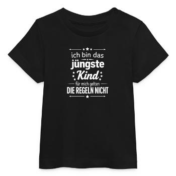 Ich bin das jüngste Kind Regeln gelten nicht - Baby Organic T-Shirt Baby Creator von Stanley/Stella - Schwarz - Vorne