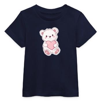 Ours mignon – Idée cadeau pour les fans de forêt et d’animaux - T-shirt bébé bio Stanley/Stella - marine - Devant