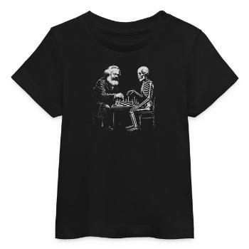 Karl Marx joue aux échecs avec du skeleton - T-shirt bébé bio Stanley/Stella - noir - Devant