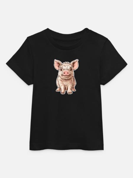 Schwein Ferkel - Baby Organic T-Shirt Baby Creator von Stanley/Stella - Schwarz